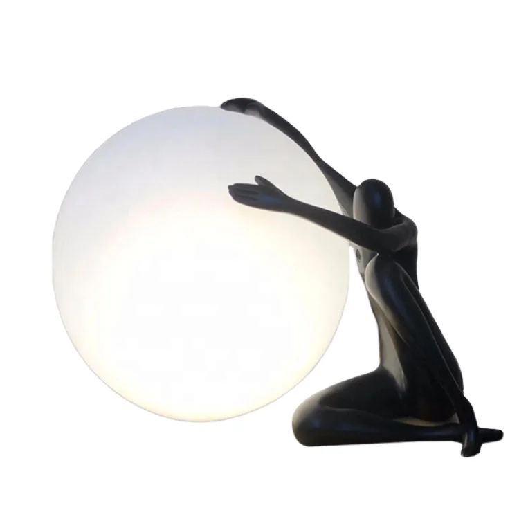 Modern Light Emitting Diode Table Lamp High Quality Nordic Style Resin Table Lamp Luxury Iron Bedside Art Deco Hotel Family