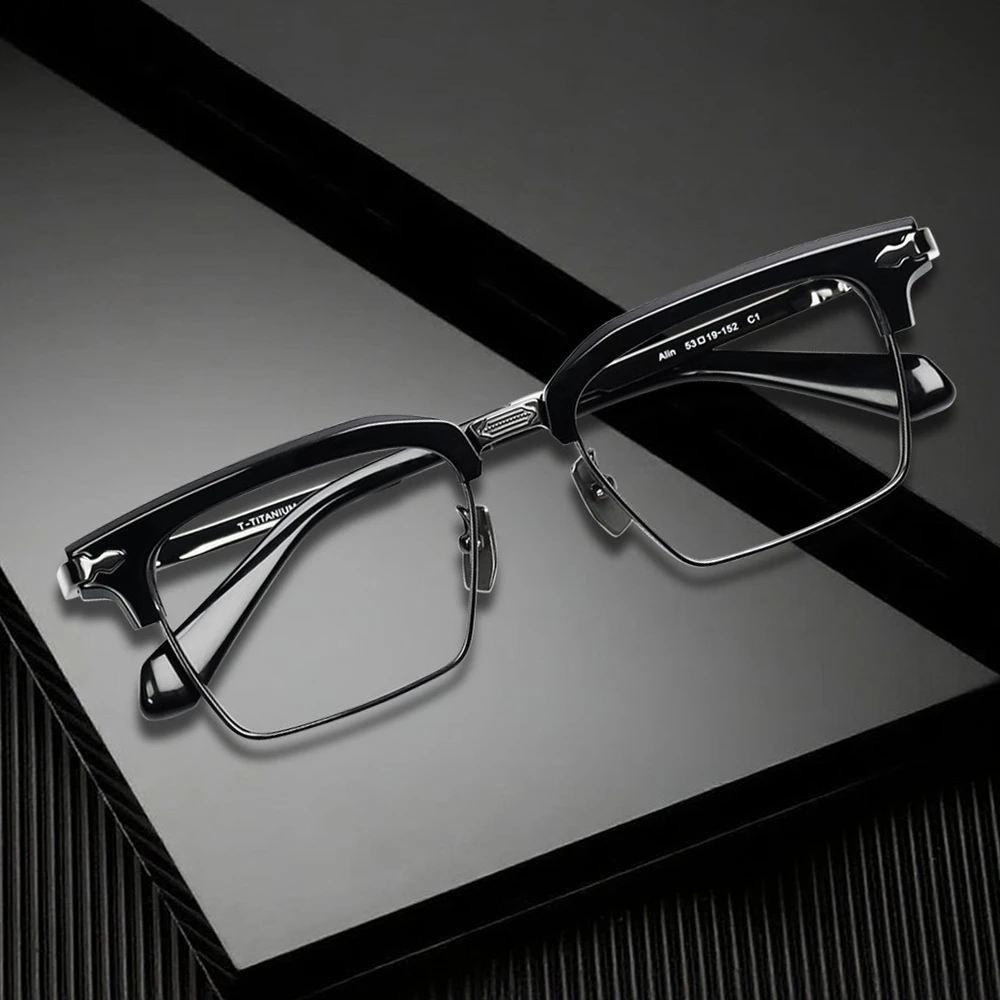 

Квадратная оправа для очков ручной работы в стиле ретро для мужчин и женщин, модные очки из титанового ацетата, высококачественные японские винтажные очки