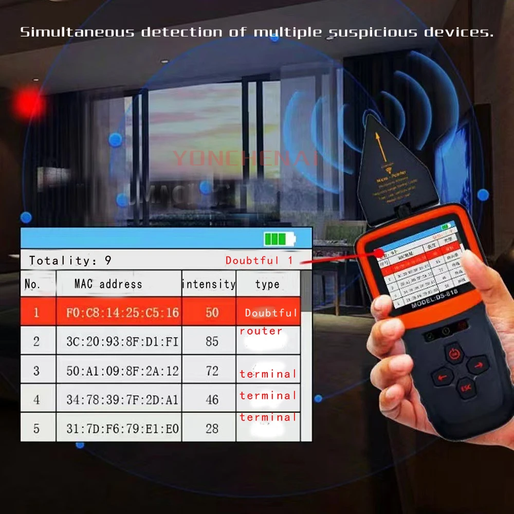 Imagem -06 - Anti-spy Gps Wireless rf Signal Detector Detector Wi-fi Automático Finder Tracker Sweeper Frequency Scan Proteger a Segurança Profissional