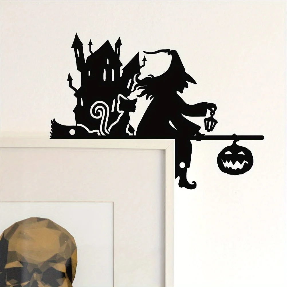 1 Stück Halloween-Hexendekoration aus Metall – Gothic-Tür-Eckdekoration mit hängender Laterne, robuste gruselige hängende Verzierung aus Metall