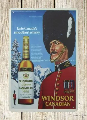 Wndsor Canadian whisky metal tin sign artwork prints for sale