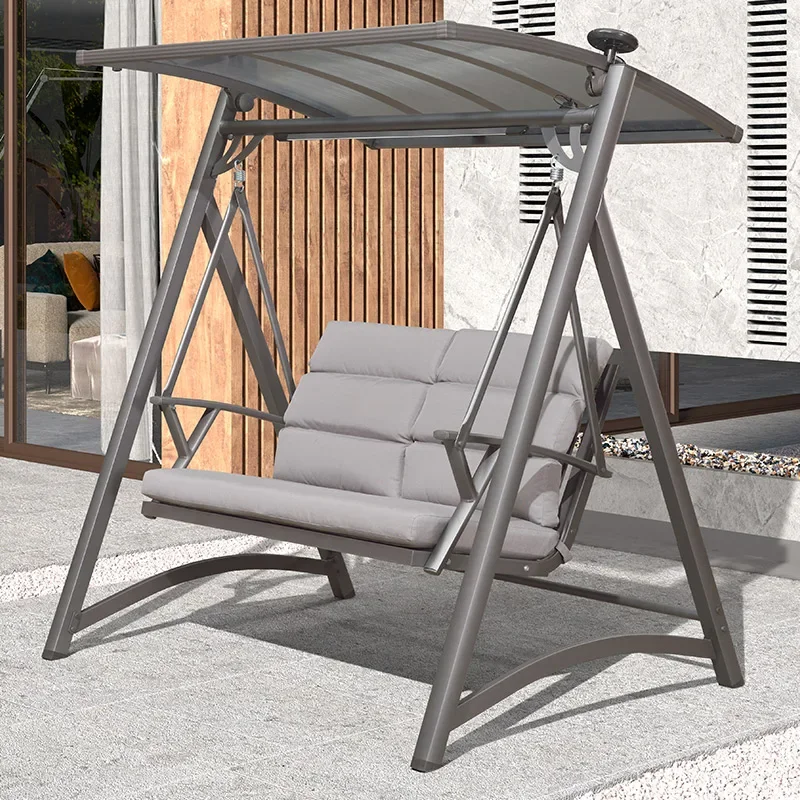 Swing outdoor courtyard garden outdoor terrace modern solar home aluminum alloy rocking chair hanging chair swing chair