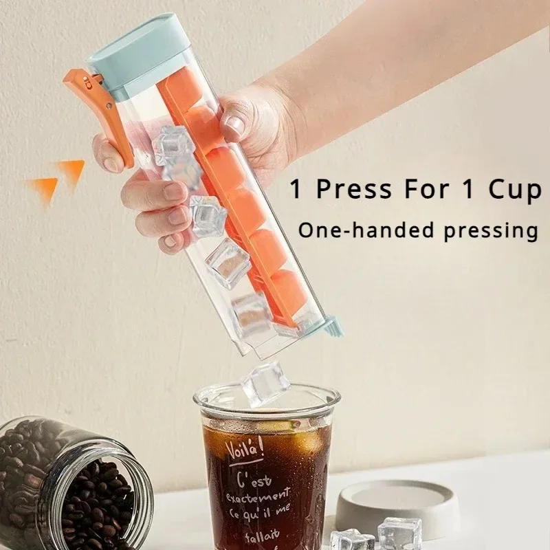 Eiswürfelform aus lebensmittelechtem Silikon mit One Click Press Type Aufbewahrungsbox Whiskey Cube Maker Küchenwerkzeug für die Hausbar