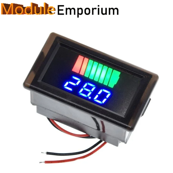 Car Battery Charge Level Indicator 12V 24V 36V 48V 60V 72V Lithium Battery Capacity Meter Test Display LED Tester Voltmeter