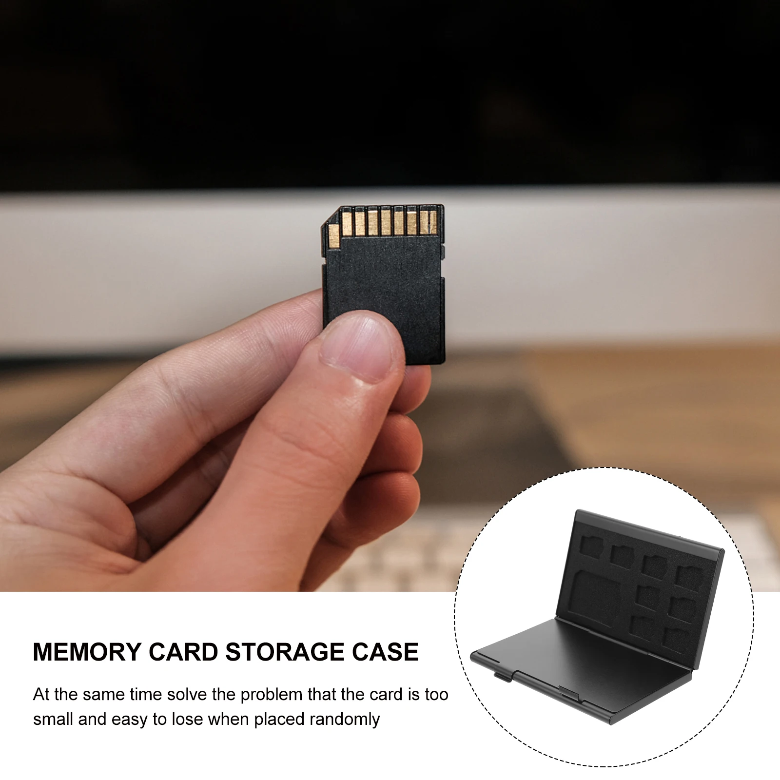 

Card Storage Box Memory Card Holder Case Black Anti-static Lightweight Compact Protective PP Material Small Size Practical