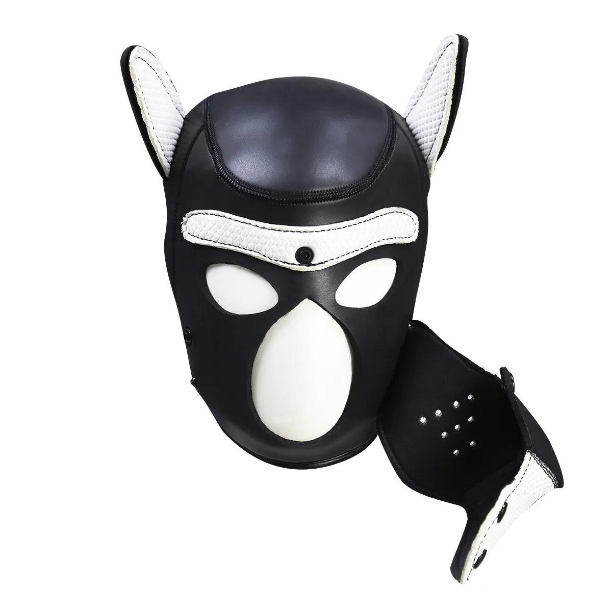Penutup kepala Cosplay hewan ukuran ekstra, kostum panggung bahan karet kepala 3 lubang, masker wajah dengan hidung untuk Game CS karnaval Halloween