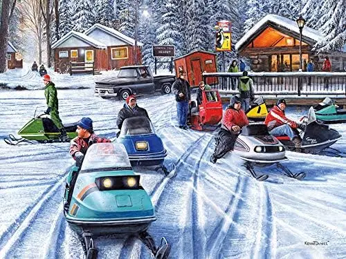  Ski Cart Wooden Puzzle 1000/500/300 Pieces Jigsaw Puzzles for Gameroom Bedroom Livingroom Party Birthday Gift Challenging Game
