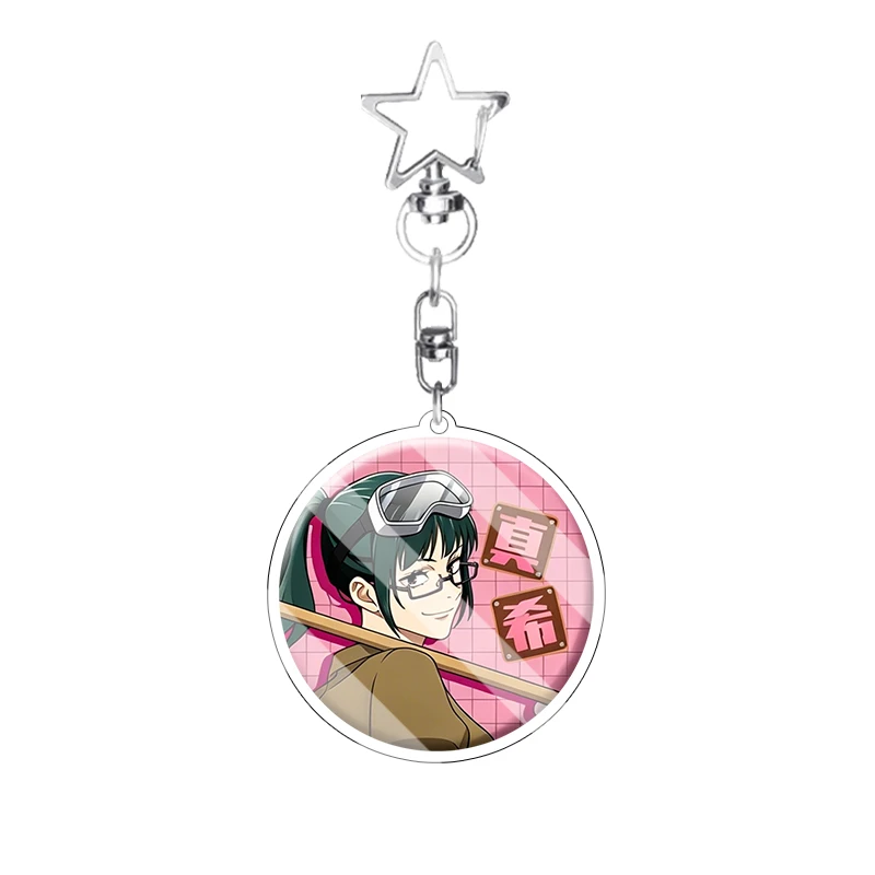 Anime Jujutsu Kaisen Round Acrylic Keychain Satoru Gojo Kasumi Miwa Choso Cartoon Pendant Decoration Figure Bag Charm Key Ring view 6