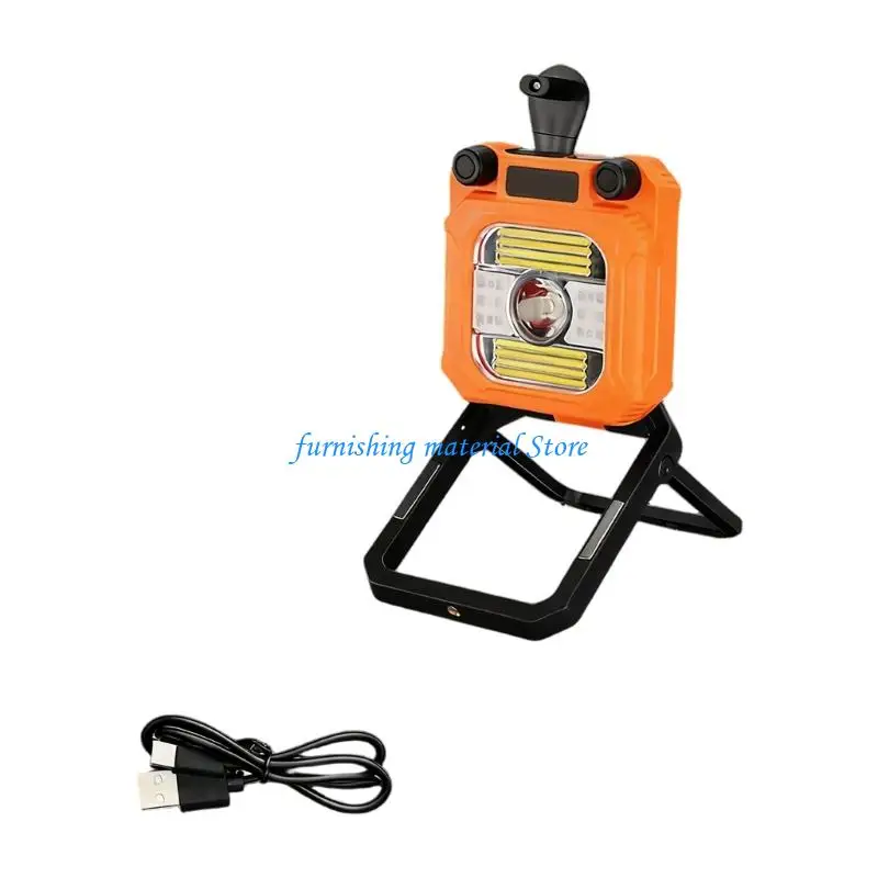 Y5GD Waterproof Outdoor Light with Hand Crank Adjustable Brightness Foldable Design Portable Camping Light for Backpacking