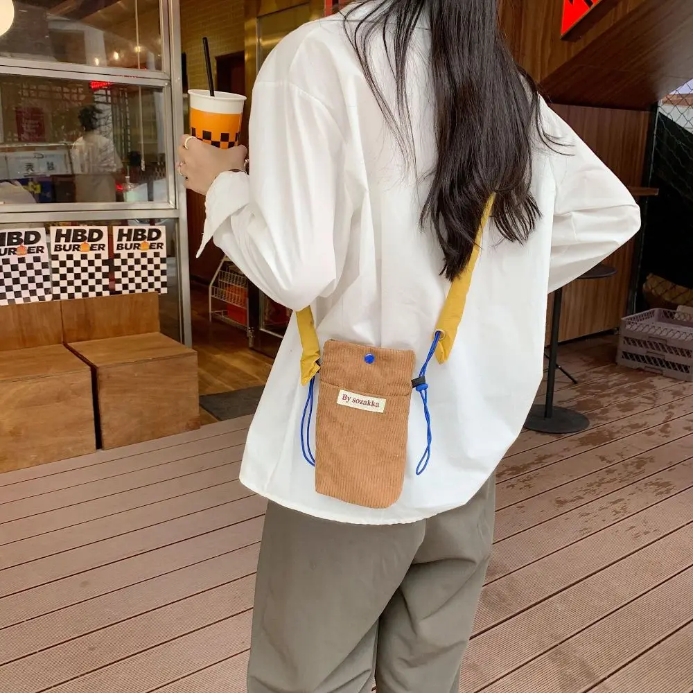 

Trendy Japanese Purses Daily Autumn Winter Corduroy Coins Bag Cell Phone Bag Shoulder Messenger Women Crossbody Bag