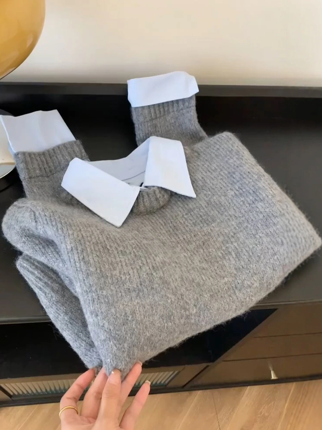 เสื้อไหมพรมถักทรงยาวแฟชั่นสำหรับผู้หญิง ไซส์ใหญ่ คุณภาพสูง เหมาะสำหรับฤดูใบไม้ร่วง  ใส่ได้หลากหลายโอกาส  ป้องกันคราบสกปรก