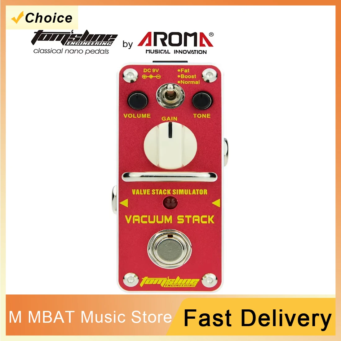 

AROMA AVS-3 VACUUM STACK Электрогитара Педаль эффектов Клапан Стек Симулятор Педаль True Bypass Запчасти и аксессуары для гитары