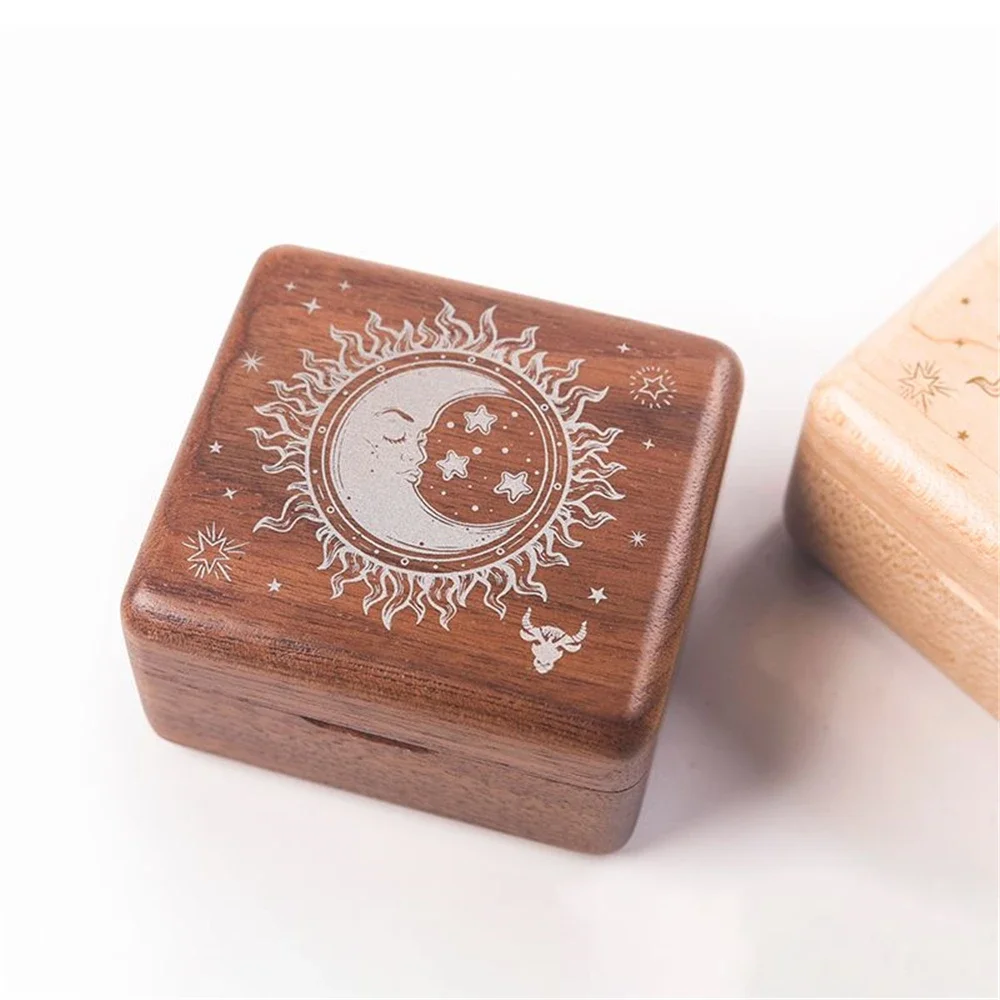 Constellation Music Box Walnut Wood Musical Box Can't Help Falling in Love for Elise Little Star Birthday Present for Girlfriend