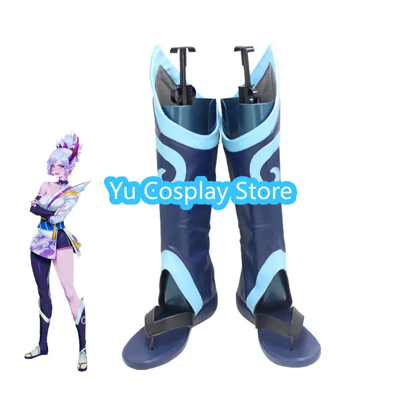 Spiel lol Spirit Blossom Riven Cosplay Schuhe Pu Lederschuhe Halloween Karneval Stiefel Cosplay Requisiten nach Maß