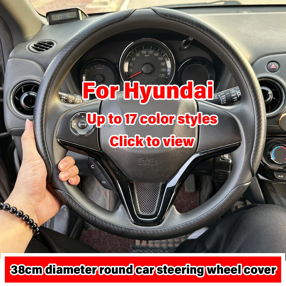 3PC Car Steering Wheel Cover For Hyundai i30 i40 ix35 iLoad Plisade Highlander Tucson iMax Staria Load Veloster Genesis Santa Fe