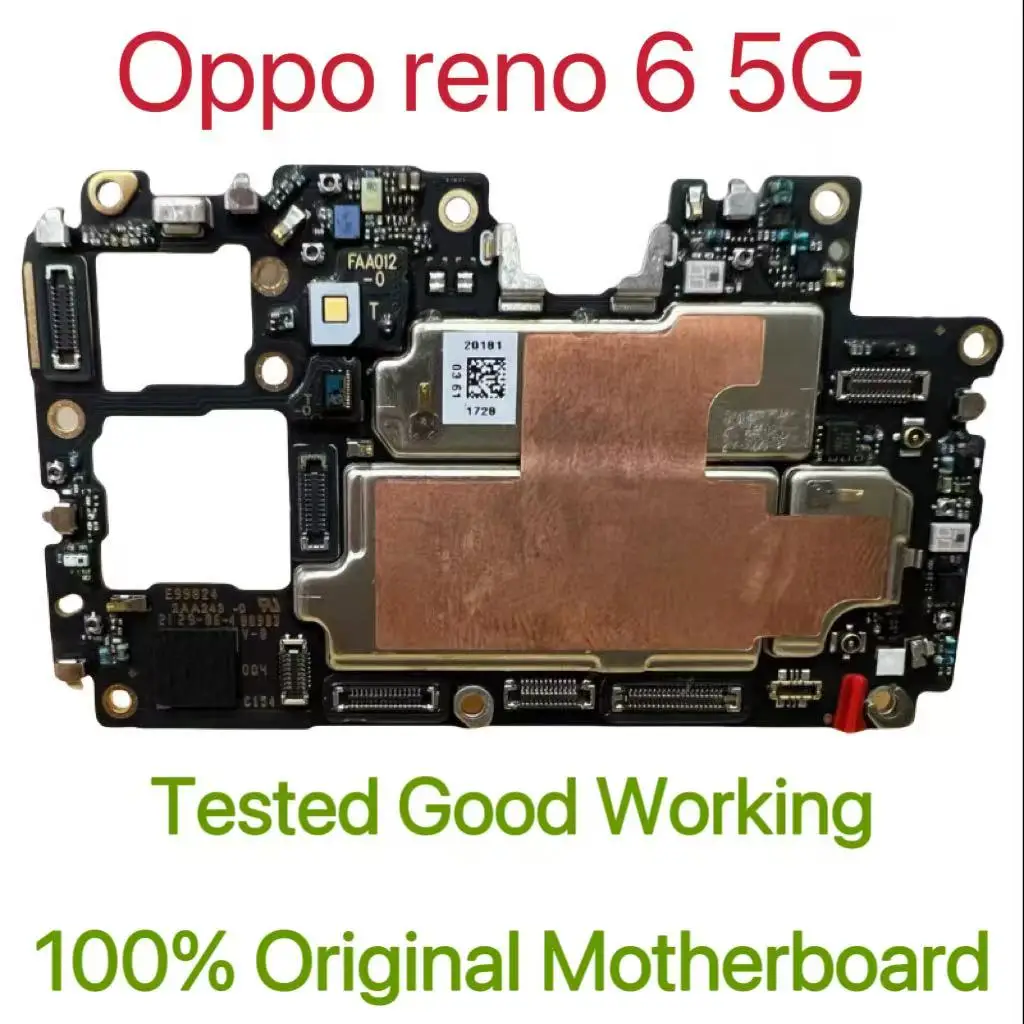 Global Version Original Unlocked Motherboard for Oppo reno 6 5G Tested Circuit Plate Main Logic Board for Oppo reno 6 5G