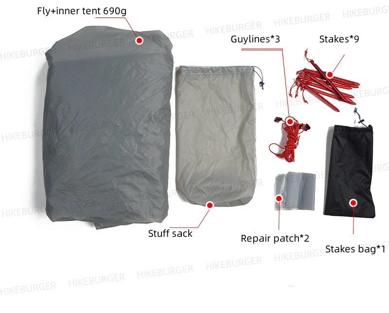 3F UL GEAR Lanshan 1Pro 2026 Zelt Outdoor Ultraleicht Camping Zelt 690g/1,52lb Silpoly Zelt T-zip Tür Wasserdicht Wandern Klettern – Detail 9