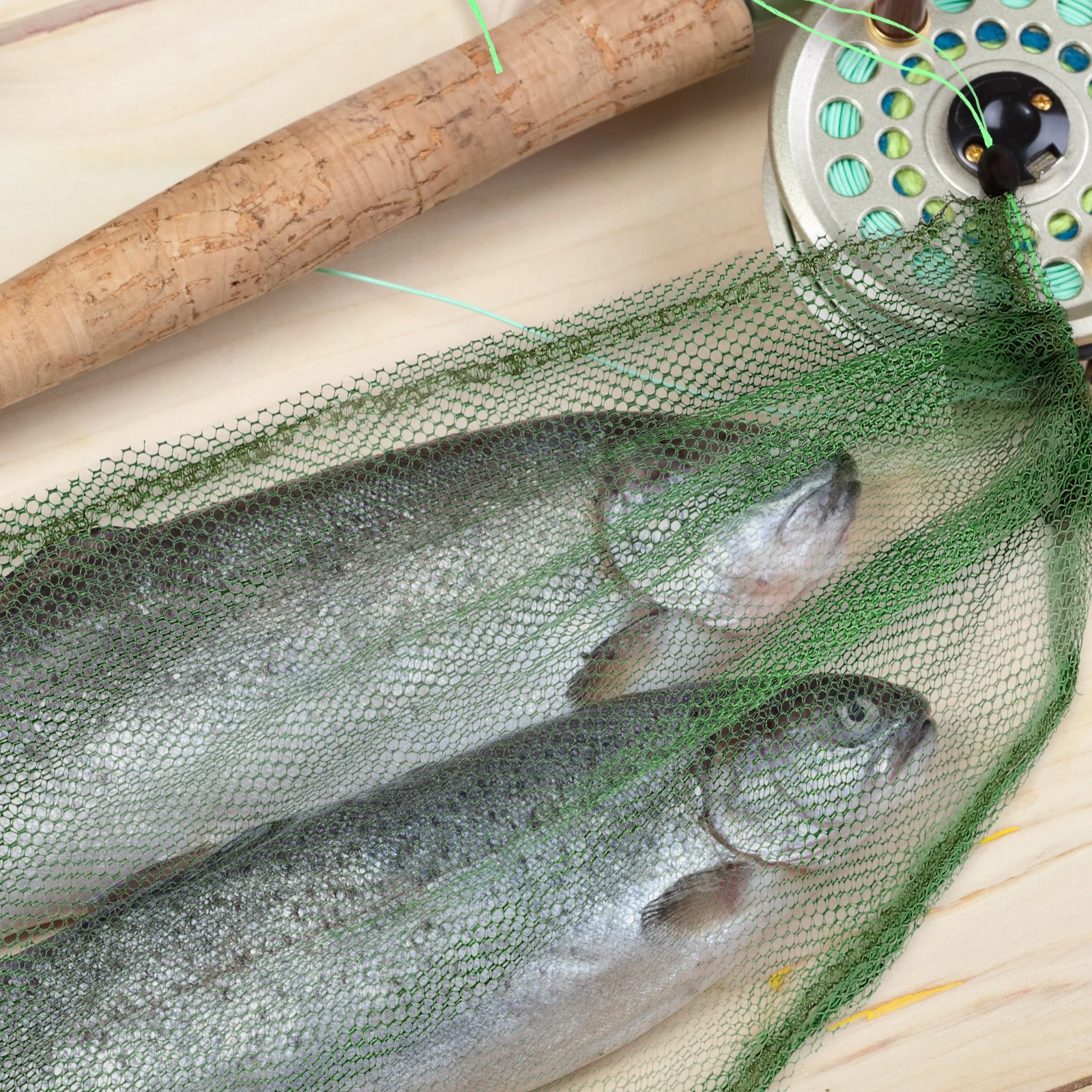 3 قطع من القماش المطلي سريع الجفاف، أكياس شبكية قابلة للطي وخفيفة الوزن برباط لصيد الأسماك في الهواء الطلق، مجموعة الأسماك