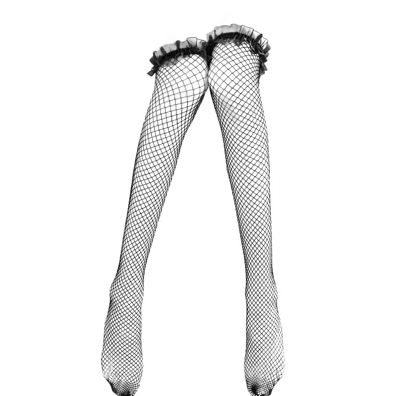 

Sexy Lace Fishnet Stockings With Garters Women Hollow Out Thigh High Long Socks Uniform Cos Suspender Stockings