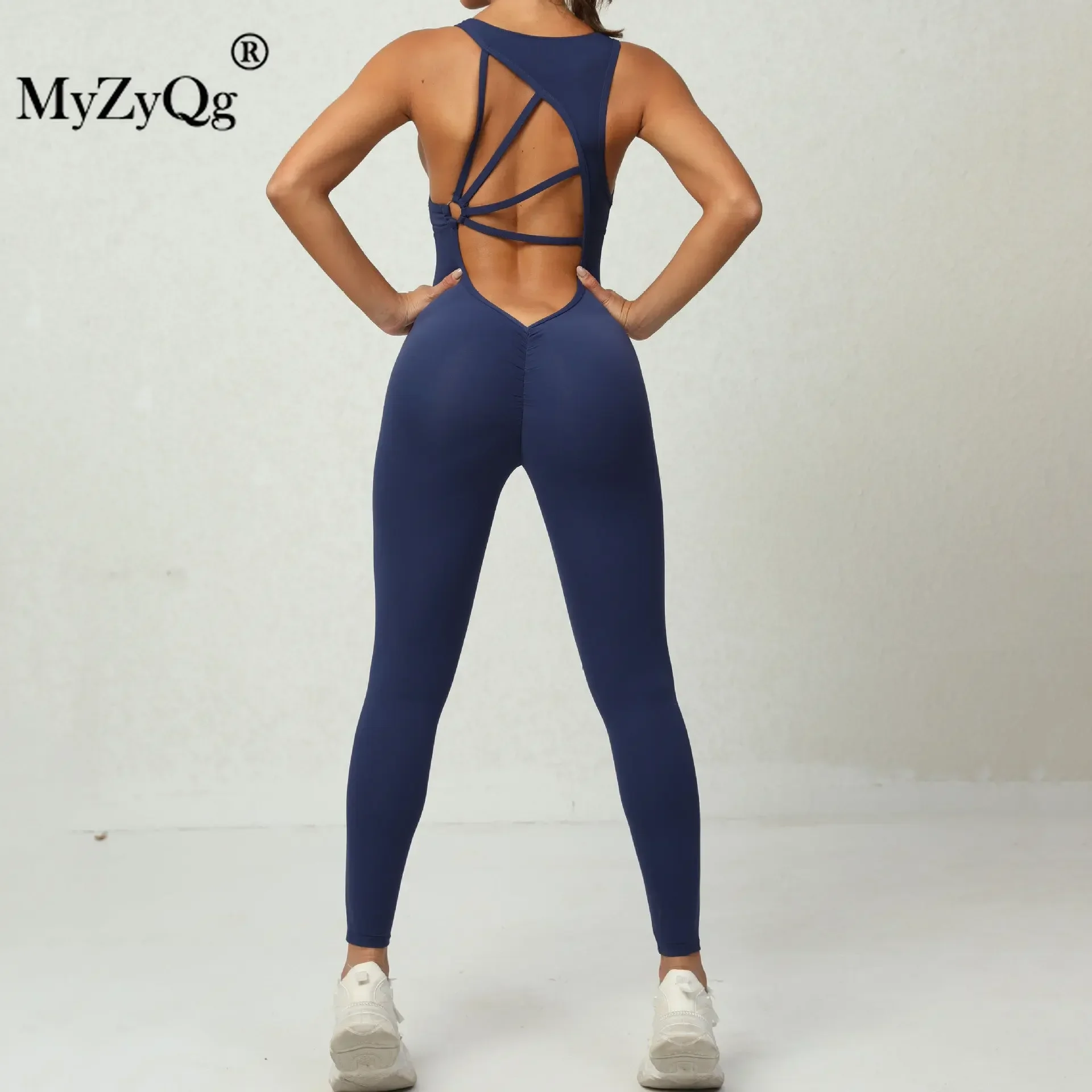 

MyZyQg Women Ballet Dance Aerial Sleeveless Yoga Jumpsuit Chest Pad High Elastic Fitness Sports Running Tracksuit Gym Sportswear