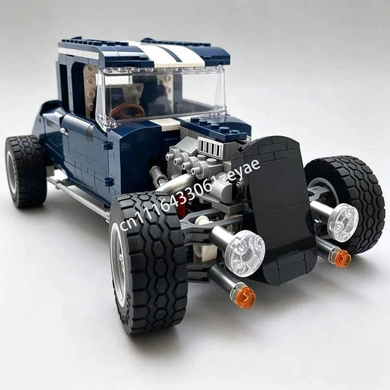 737PCS Classic Hot Rod Style Car Model Building Blocks DIY Assembly Bricks Creative Vehicle Toy Puzzle Collectible Gift Display