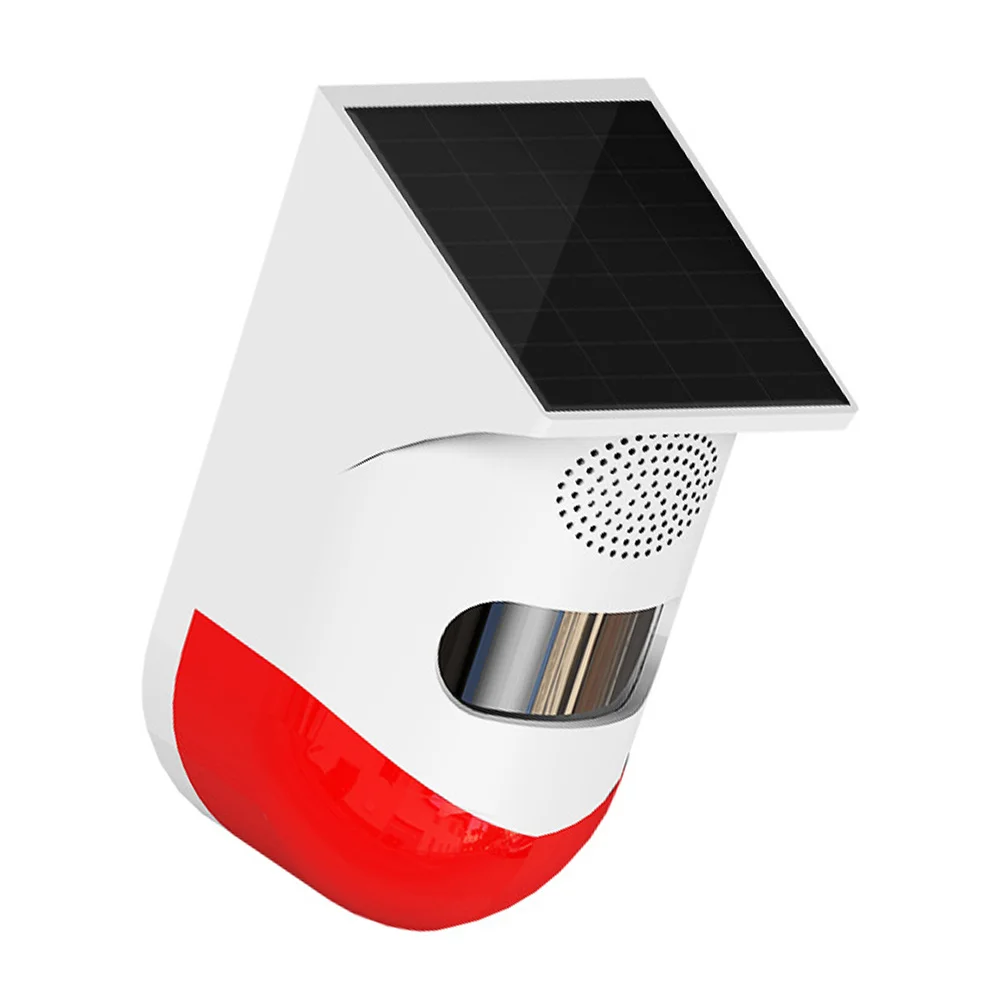 Solar Outdoor Infrared Alarm Security Night Alert Light Strong Guardian Large Power Supply Easy Installation Red White