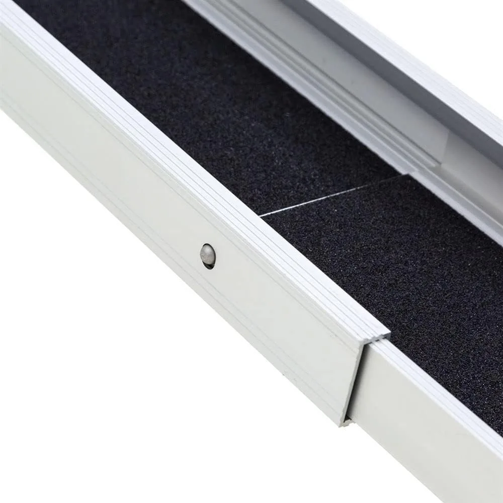 5,5'-10' silberne, federverstellbare Mobilitäts-Teleskop-Schienenrampen für Rollstühle und Roller, 600 lbs. Kapazität