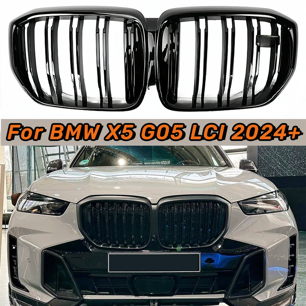 

Car Front Kidney Grille Racing Style Grills For BMW X5 G05 LCI 2024+ Glossy Black Mesh Car Intake Hood Grid Accessories