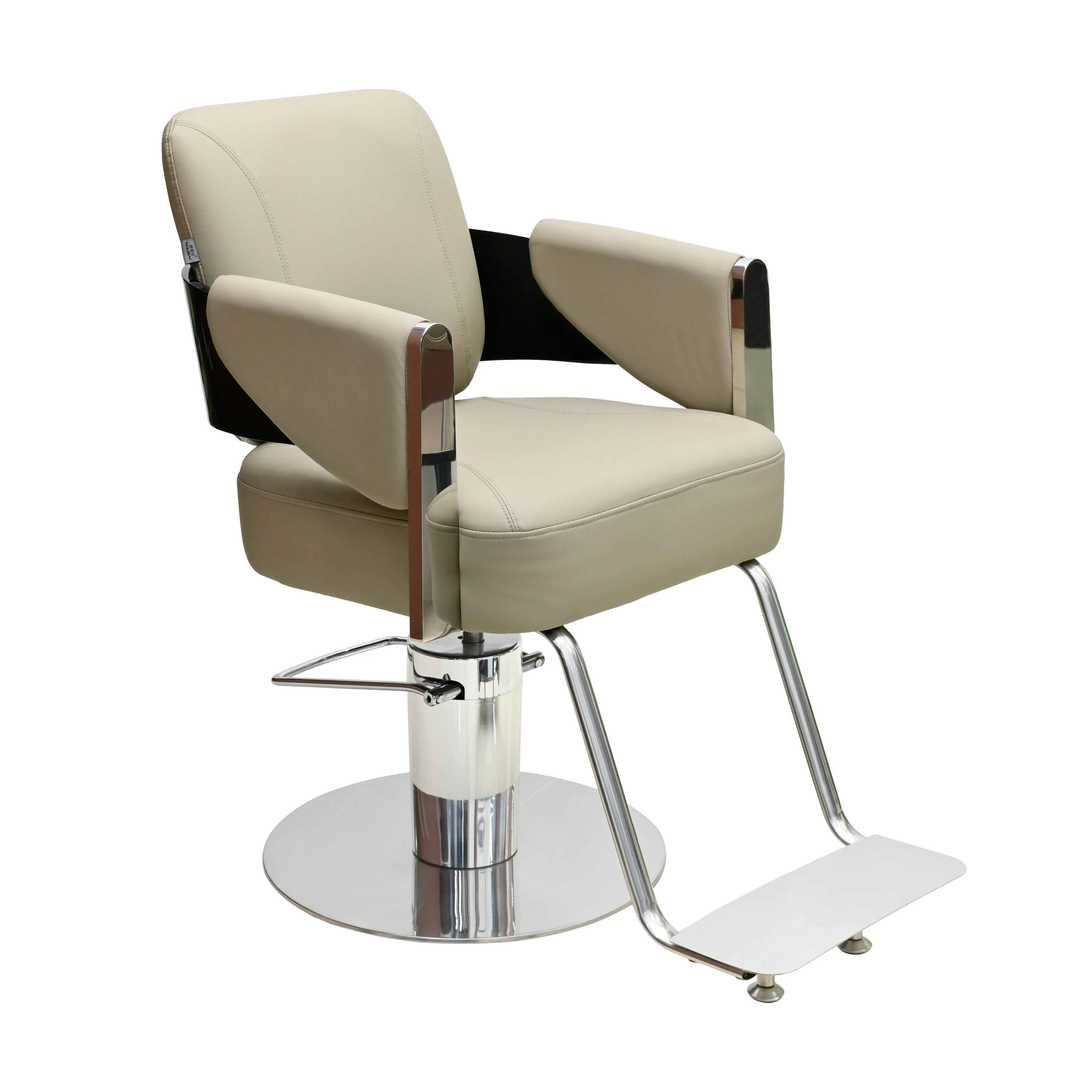 Deluxe Hydraulic Salon Styling Chair Waterproof PU Leather Barber Chair 360 Degree Rotating Chrome Frame Hair Chair