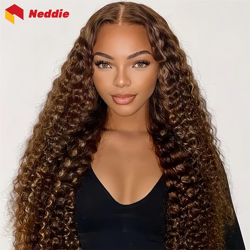 

30 32 Inch Highlight HD Lace Frontal curly Wig 100% 13x6 200 Density Colored Human Hair Brazilian Cheap Wigs on Clearance Sale