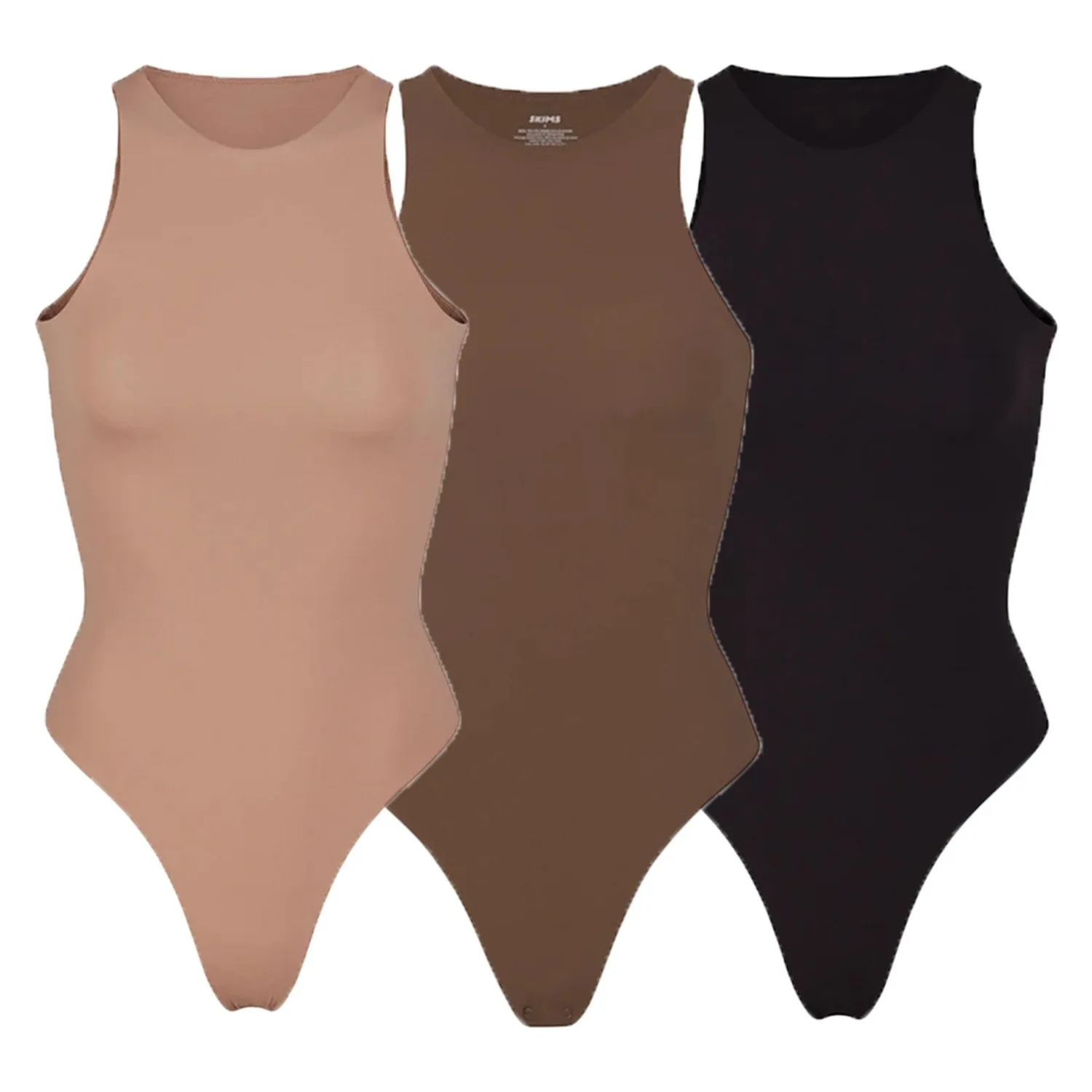 

Double-Layer High-Elasticity Bodysuit Shapers with Skin-Friendly Feature Sleek Round Neck