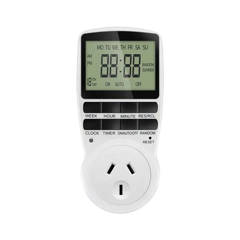 DT19-Electronic Digital Timer Switch Socket Programmable Shutter Kitchen Timer Outlet Power-Off Timing Control