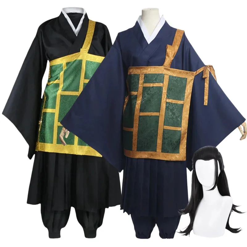 Anime Jujutsu Geto Suguru Cosplay Kaisen Kostüm Schwarz Blau kimono Schuluniform Anime Kleiden Halloween Kostüme Für Frauen Mann