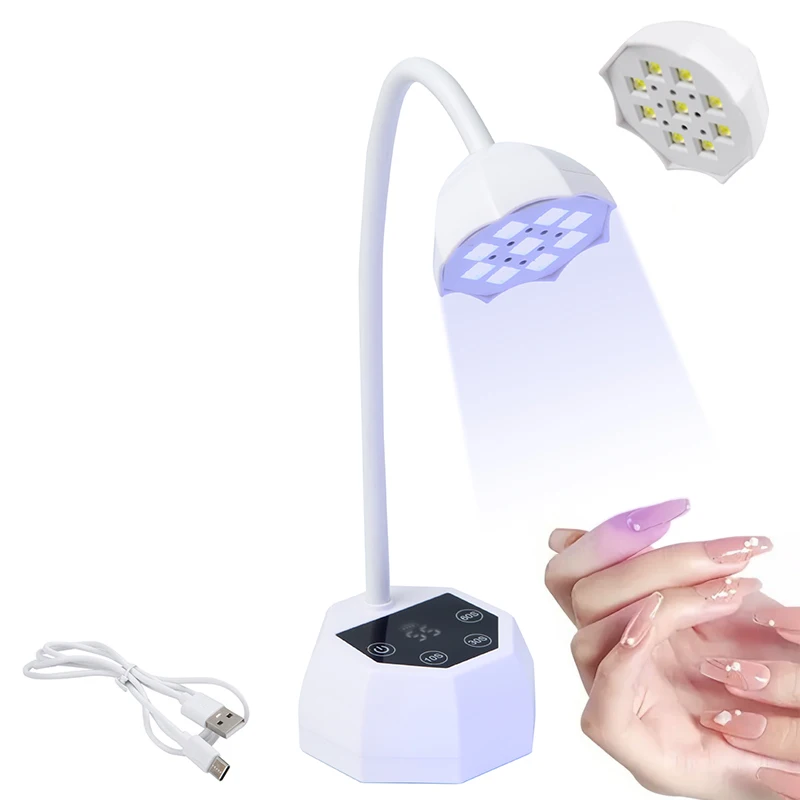 

Wireless Lotus Nail Lamp LED UV Nail Dryer Touch Control Rechargeable Nail Light With Auto Sensing Fast Drying 360° Bendable