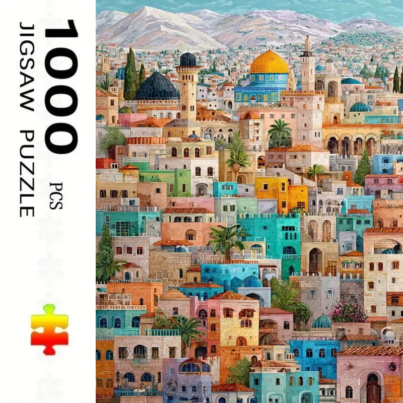 Großes Puzzle 500/1000/1200/2000 Teile Traumhaftes Jerusalem Goldene Kuppel Puzzle für Erwachsene Stressabbau-Spielzeug Geschenk
