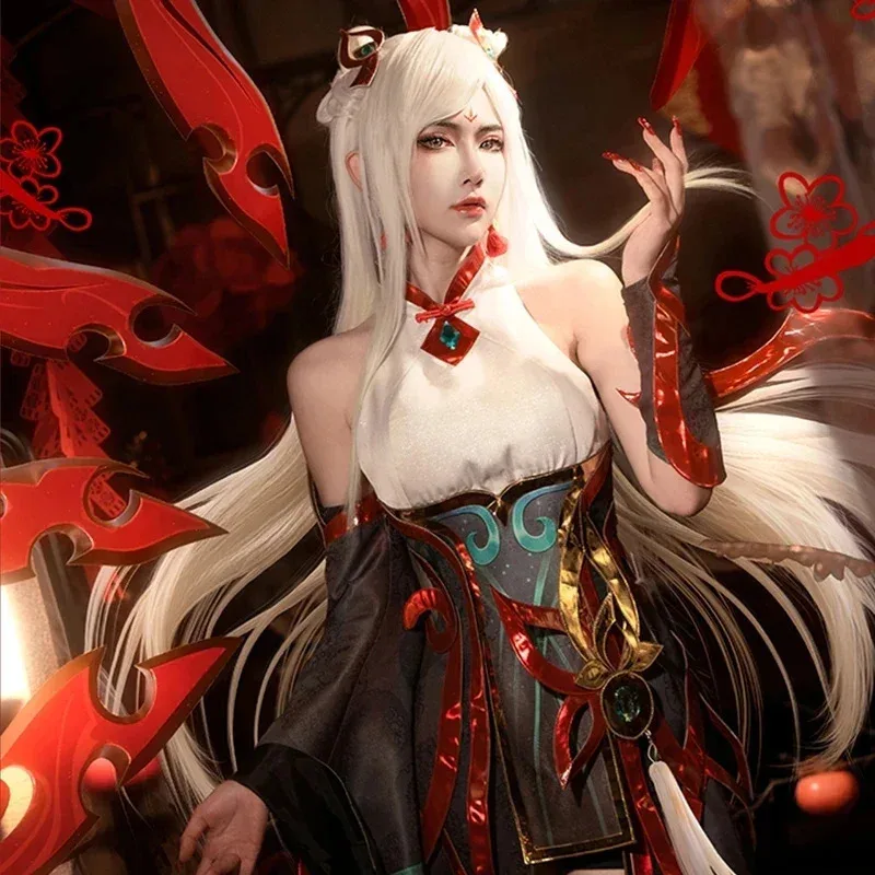 

NewGame LOL Mythmaker Costume Wig Irelia Women Cosplay Dress New Year Skin Battle Suit Halloween Carnival Sui EI2