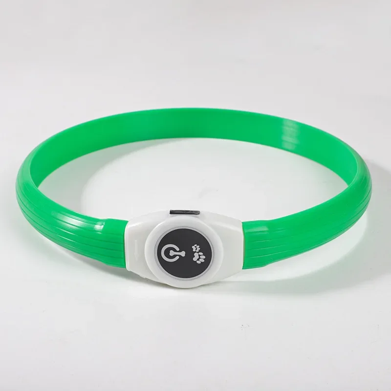 Neues LED-Leucht-Hundehalsband aus PVC, wasserdicht, für große, mittelgroße und kleine Hunde, USB-Licht, Nachtsicherheit, leuchtendes Haustierzubehör