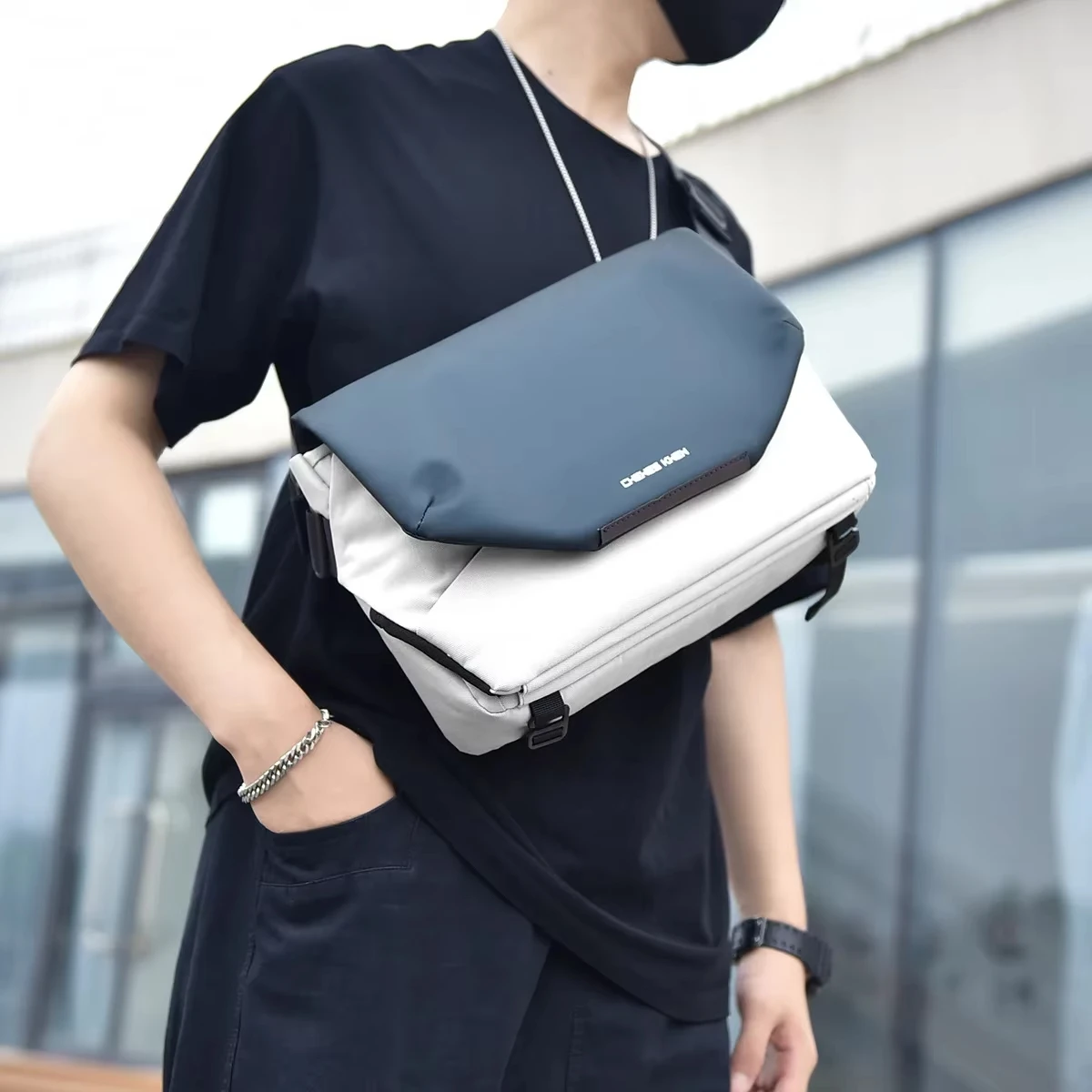 حقيبة كروس للجنسين لركوب الدراجات، حقيبة كتف واحدة، حقيبة صدر للرجال، حقيبة ظهر رياضية وظيفية على الموضة #6