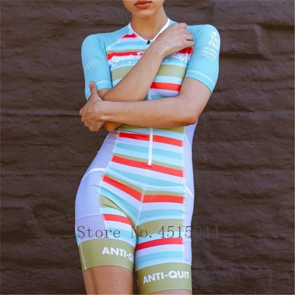 

Женский велосипедный комбинезон Love The Pain с коротким рукавом, цветной, монохромный, 2026