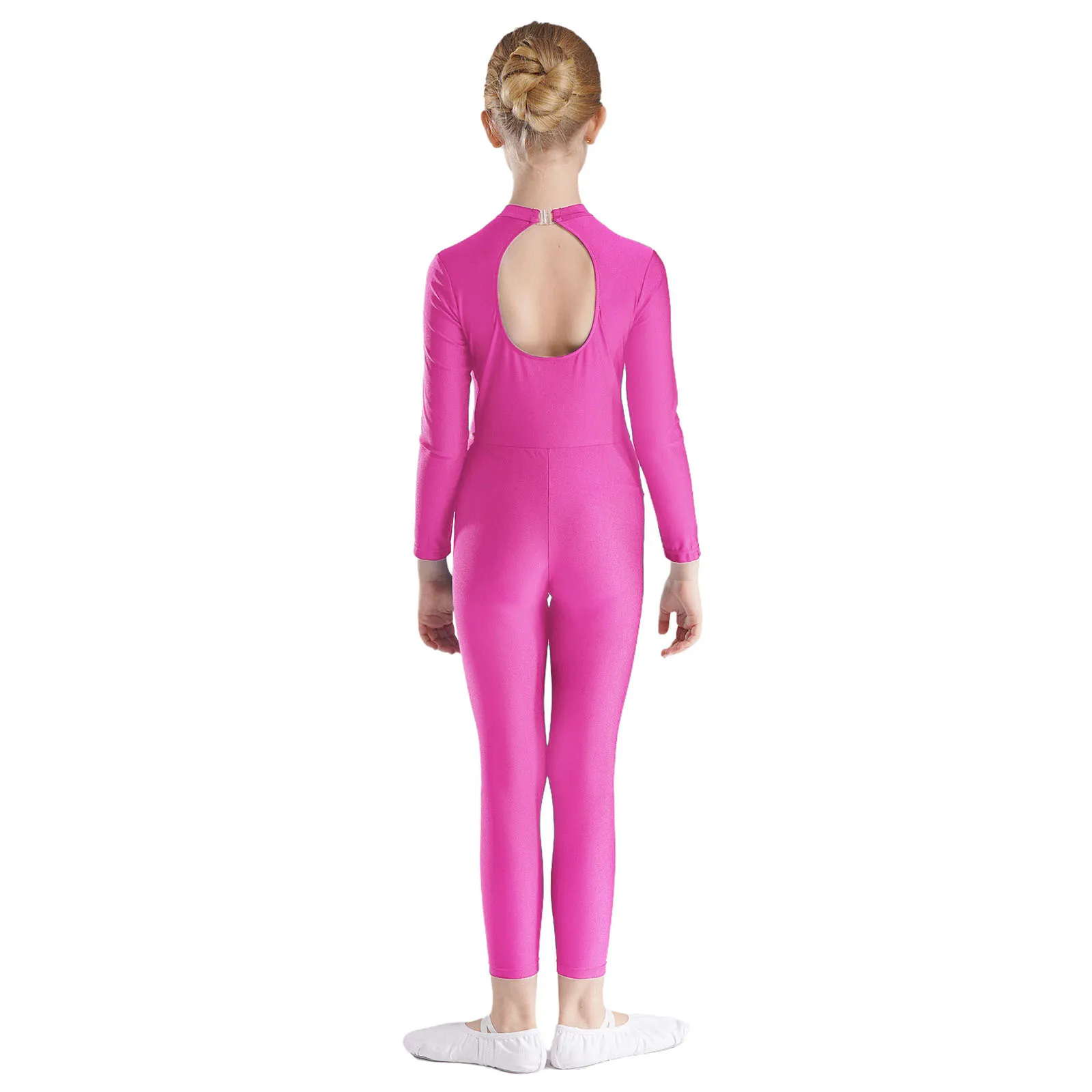 Kids Girls Glittery Rhinestones Ballet Unitards Jumpsuit Gymnastics Artistic Figure Skating Costume Leotards Full Body Suit