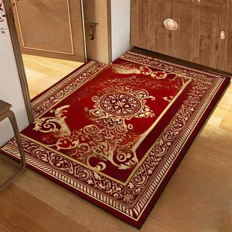 

Chinese-style door floor mat, household non-slip mat, entrance door carpet porch red