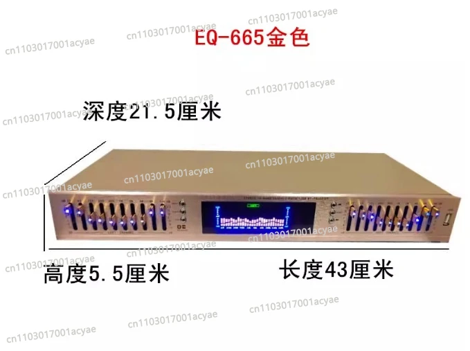 EQ665 10-Band x 2 Stereo Graphic Equalizer - 220V HiFi Home Audio Processor with Built-in Bluetooth, Treble/Mid/Bass Control