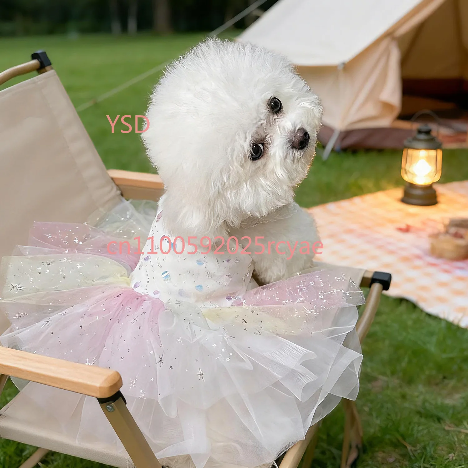 

Spring Summer Pet Gilded Wedding Princess Dress For Small Dogs And Cats