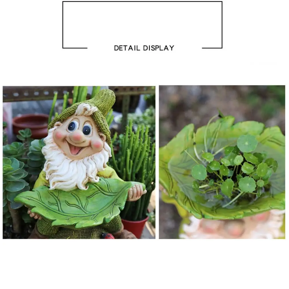 

Fairy Garden Decoration Resin Dwarf Sculpture Ornament Cute Waterproof Bird Water Bowl Creative Bird Food Dispenser Yard