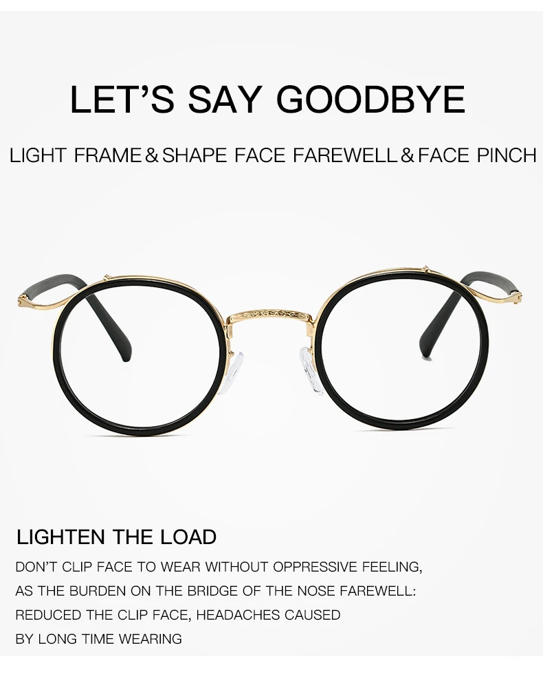 KOCOLIOR Neue Retro Marke Design Anti Blau Licht Lesebrille für Männer und Frauen Mode Koreanische Runde Rahmen Presbyopie Brille – Detail 6