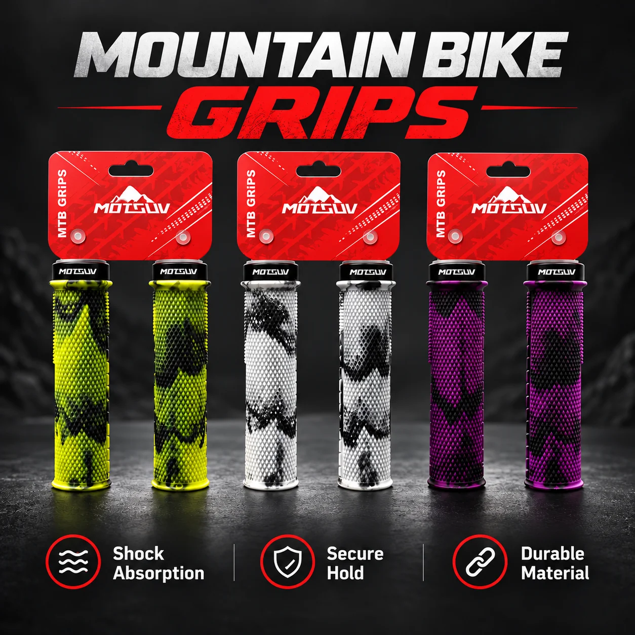MOTSUV mountain bike single-sided locking soil slope bike anti slip, sweat absorbing, wear-resistant universal handle cover