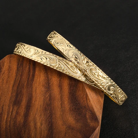 Браслет-браслет Hawaiian Hamilton Heirloom Tribal Bangle из 14-каратного золота с медным покрытием, самоанские, богемские, полинезийские, алоха, тонганские женские украшения топ 12 гавайский браслет - №11