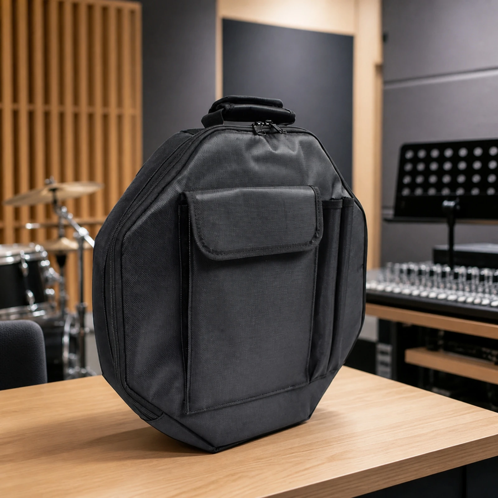 Octagonal Drum Carrying Bag Padded Drum Bag with Backpack Straps Adjustable Water-Resistant for Drummers, Performances