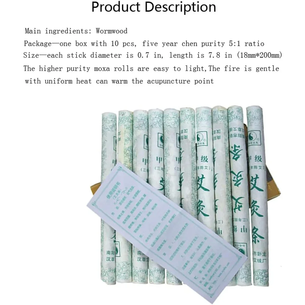 Moxa Rolls Pure Wormwood Traditional Moxa Therapy Chinese Hierbas Medicinale Moxibustion Stick Warm Meridian Massage Health Care