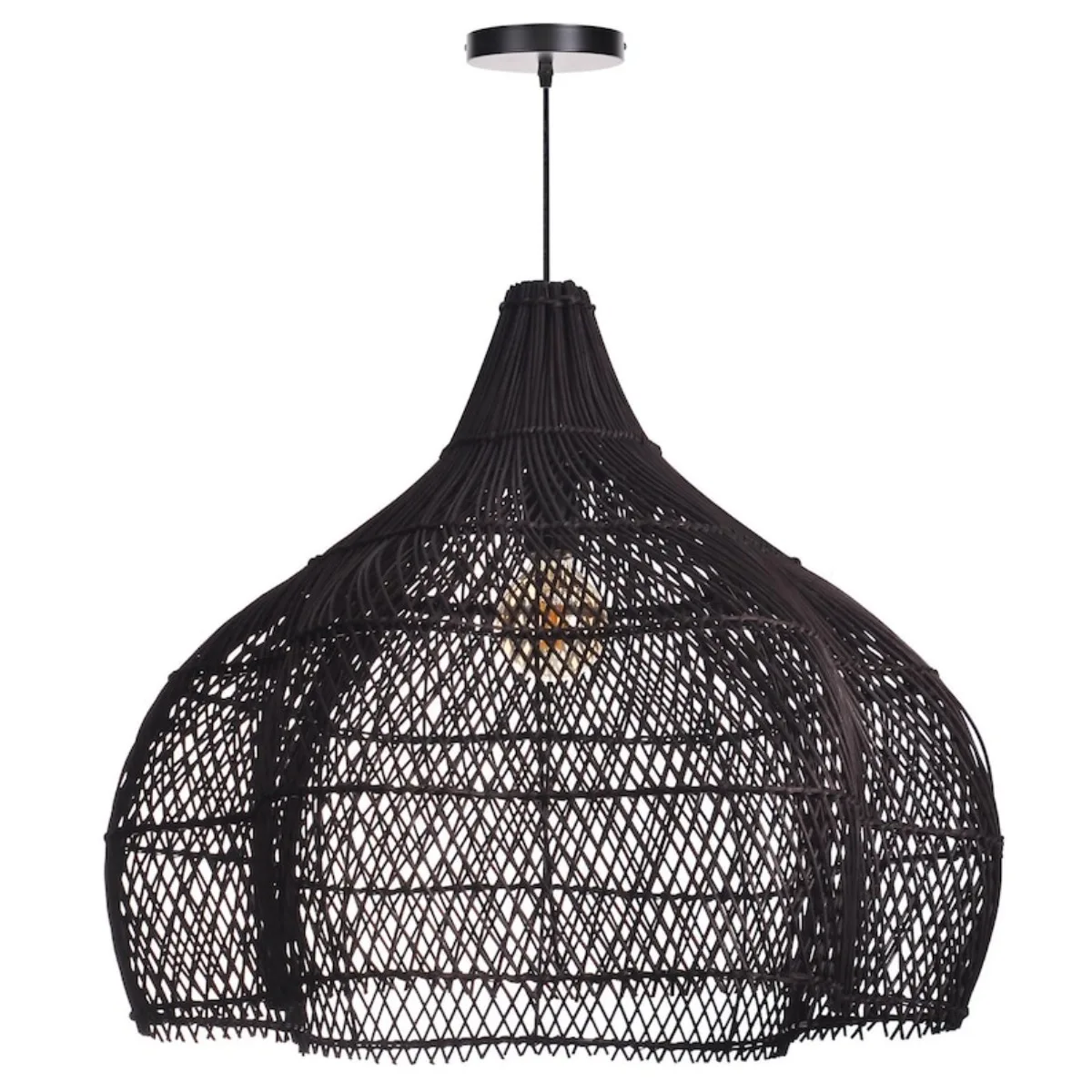 JOYINLED Japanese Wabi Sabi Rattan Pendant Light, Retro Hand-Woven Chandelier for Hotel Restaurant Living Room Dining Table Lamp